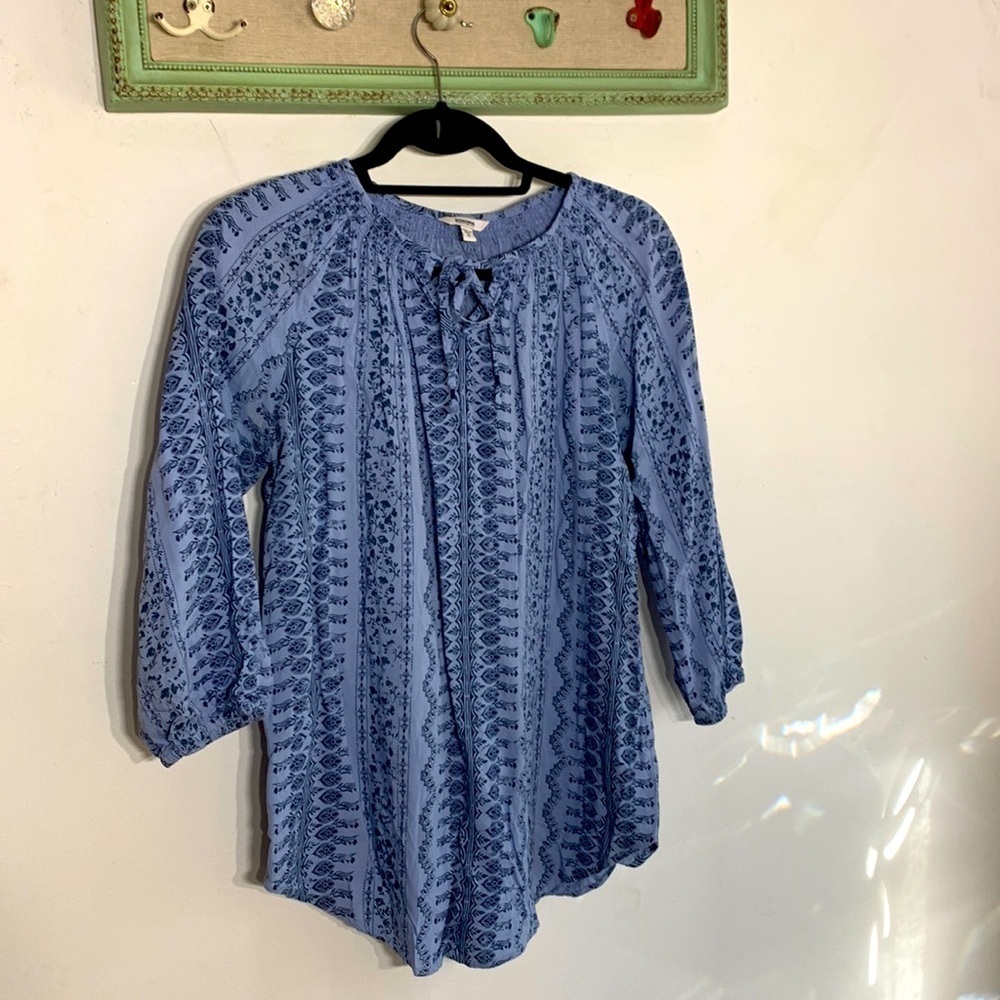 Sonoma Bohemian 3/4 sleeve peasant blouse blue floral print small women’s
